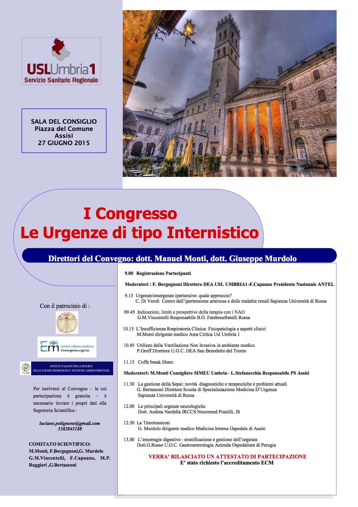 Le Urgenze di tipo Internistico. Assisi 27 giugno 2015