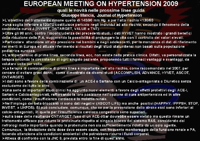 European Meeting on Hypertension 2009